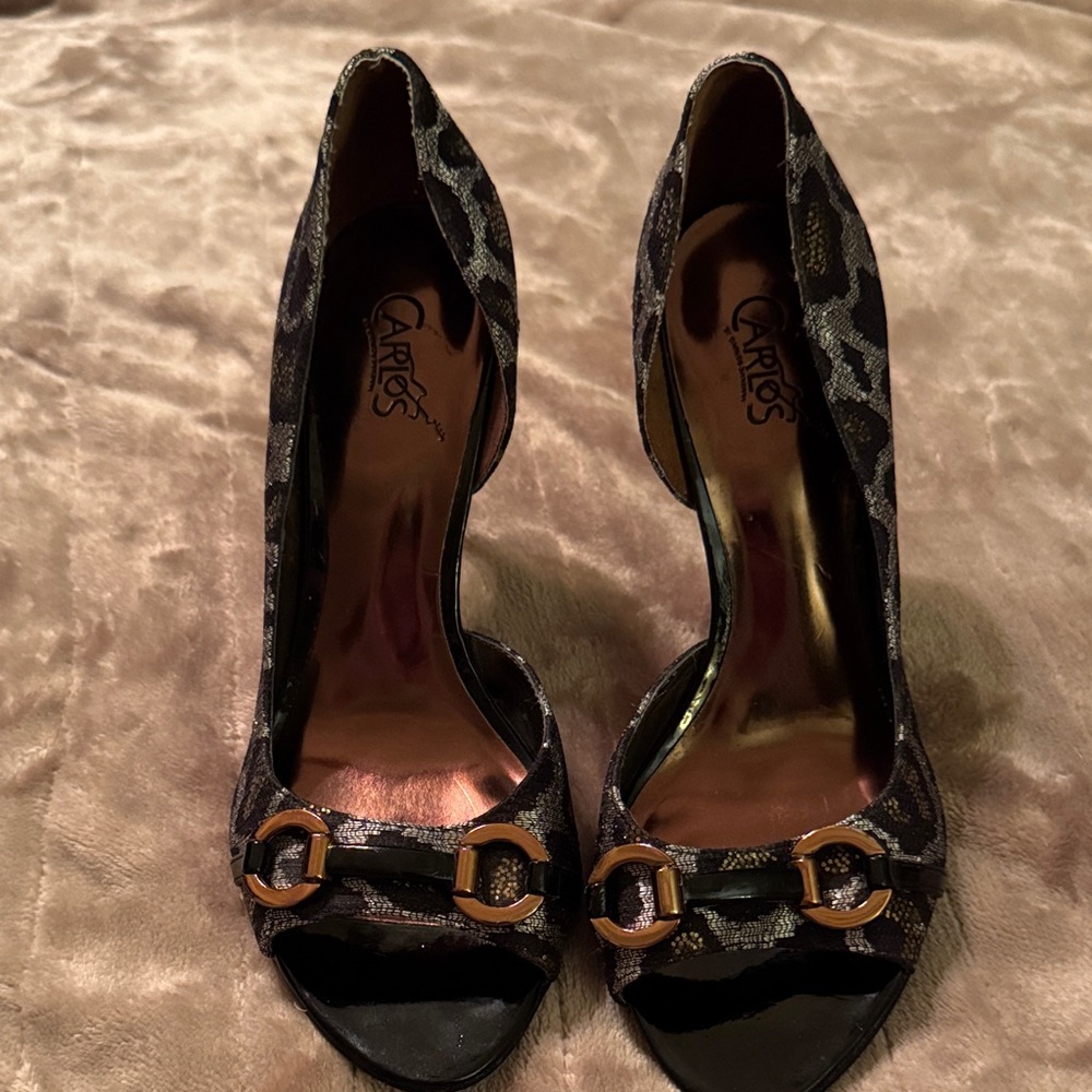 Carlos Black and Brown Women's Heels
